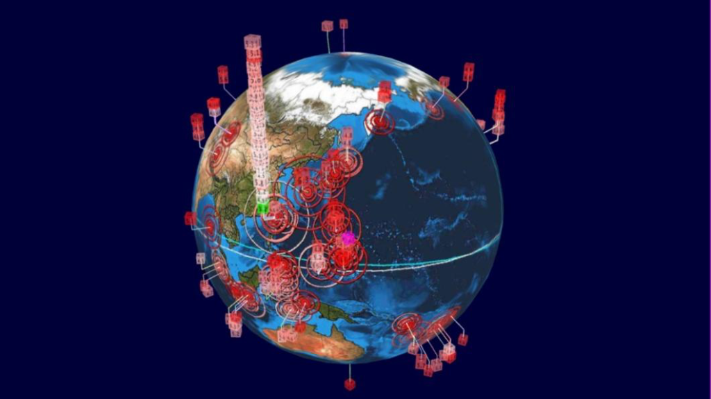 餘震密集搖不停！全球地震3D圖赫見台灣疊成「摩天大樓」