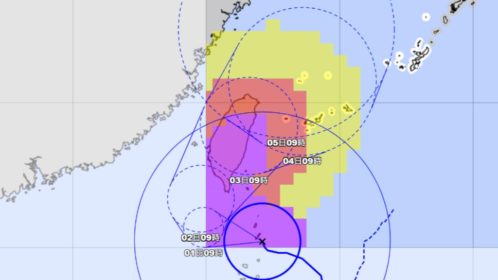 日氣象廳：山陀兒成「非常強颱」3日貫穿台灣　最新颱風路徑曝