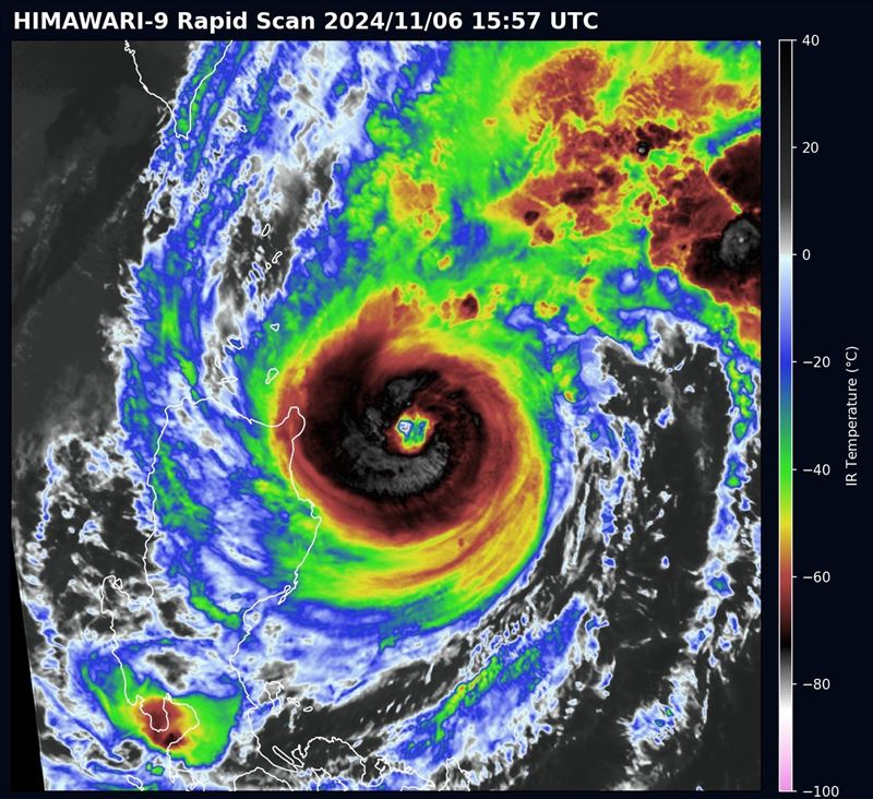 「小鋼炮」銀杏超清晰颱風眼曝光！雨彈恐炸3地　最新警戒區曝光