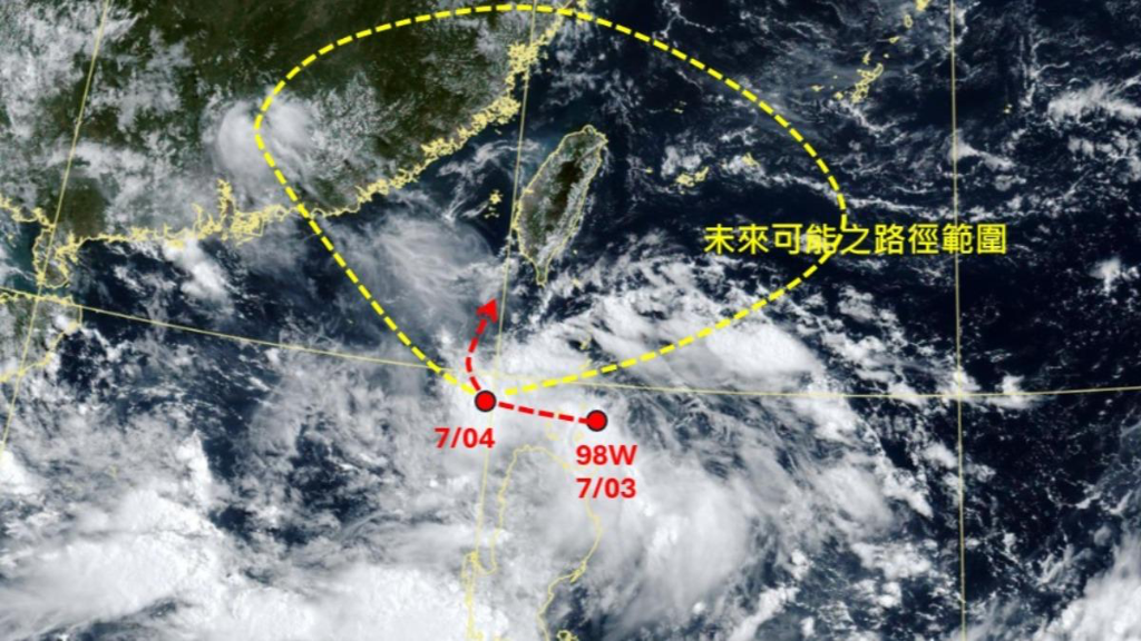 準颱風丹娜絲「就在家門口」！專家示警：向北移動　週末急變天