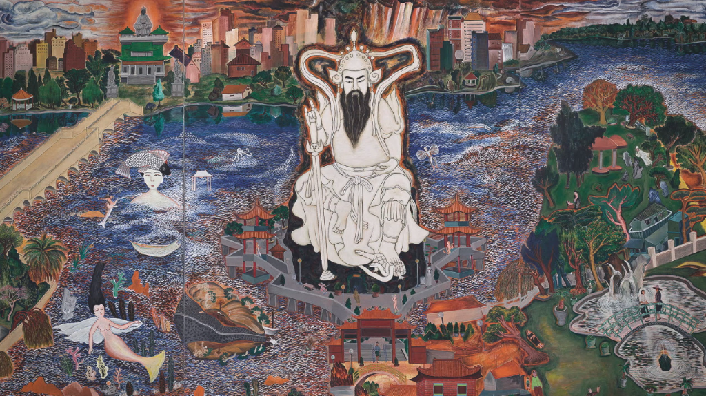 武俠熱啟蒙！李明則將卡通英雄入畫　象徵國際援助與正義力量